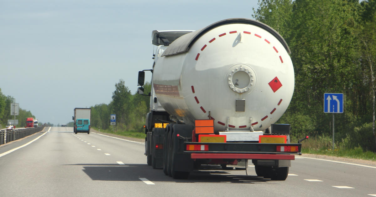 propane truck on road